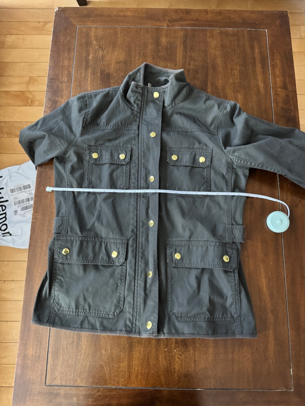 J.Crew Mercantile Olive Utility Jacket Small | Gold Hardware Field Jacket - Picture 11 of 13